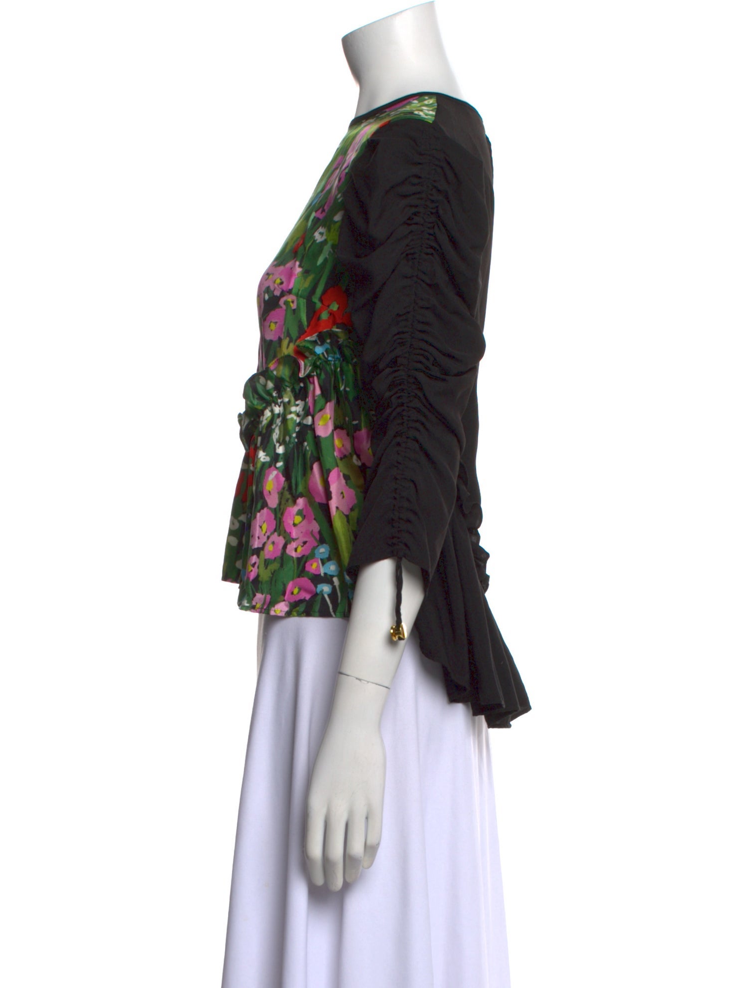 Brøgger Silk Floral Print Crop Top