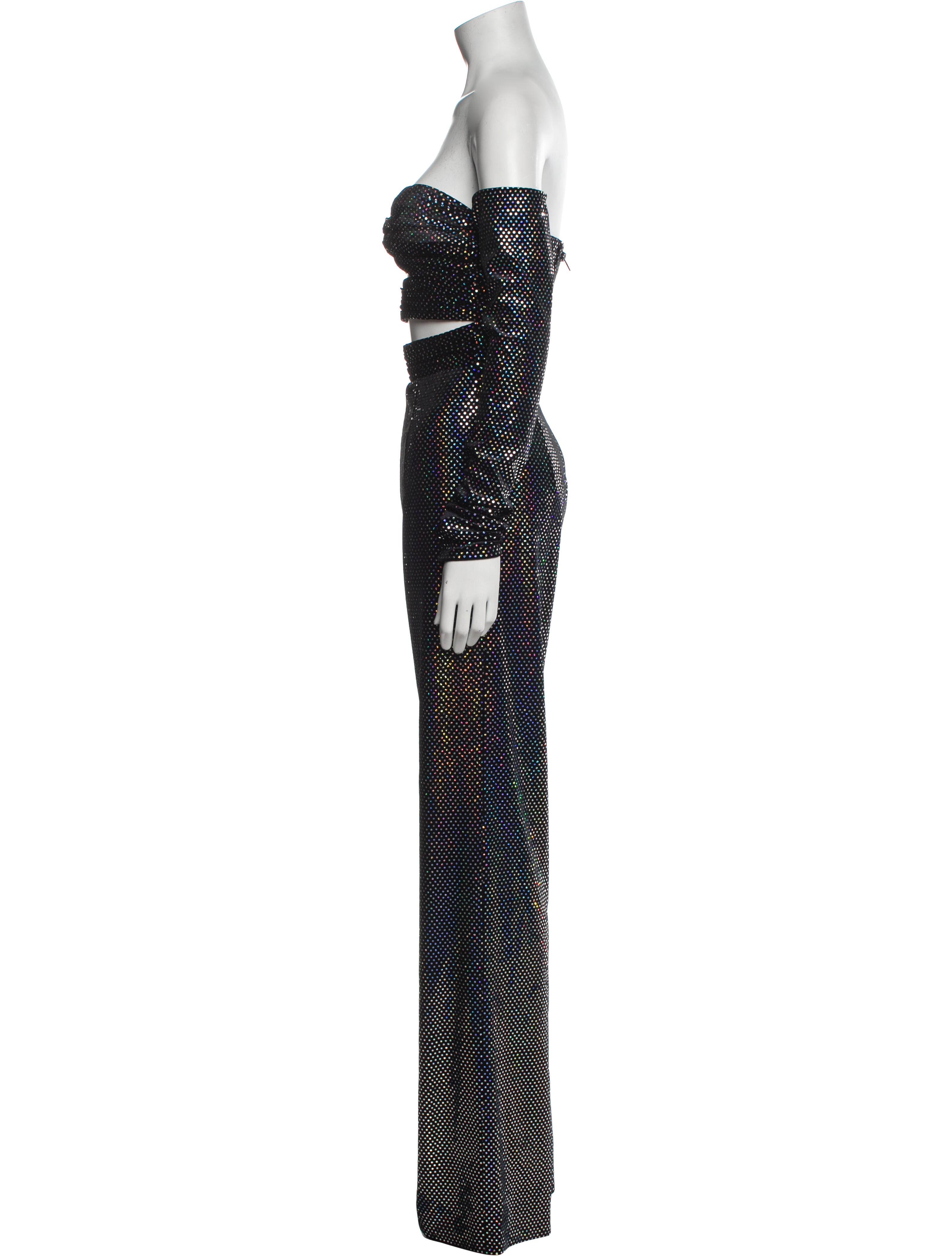 Bronx & Banco Polka Dot Print Off-The-Shoulder Jumpsuit