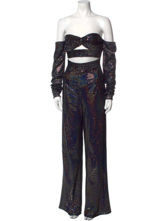 Bronx & Banco Printed Off-The-Shoulder Jumpsuit
