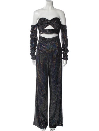 Bronx & Banco Printed Off-The-Shoulder Jumpsuit