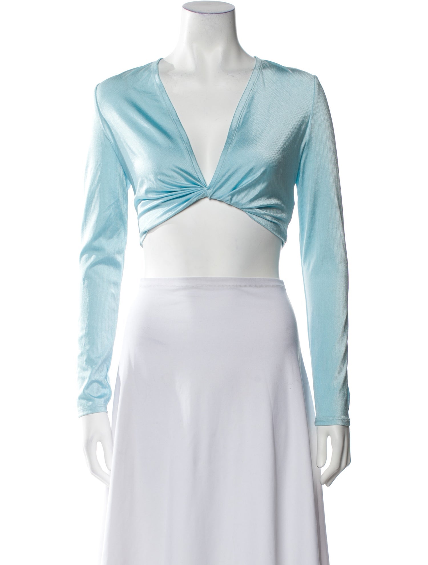 Bronx & Banco V-Neck Long Sleeve Crop Top