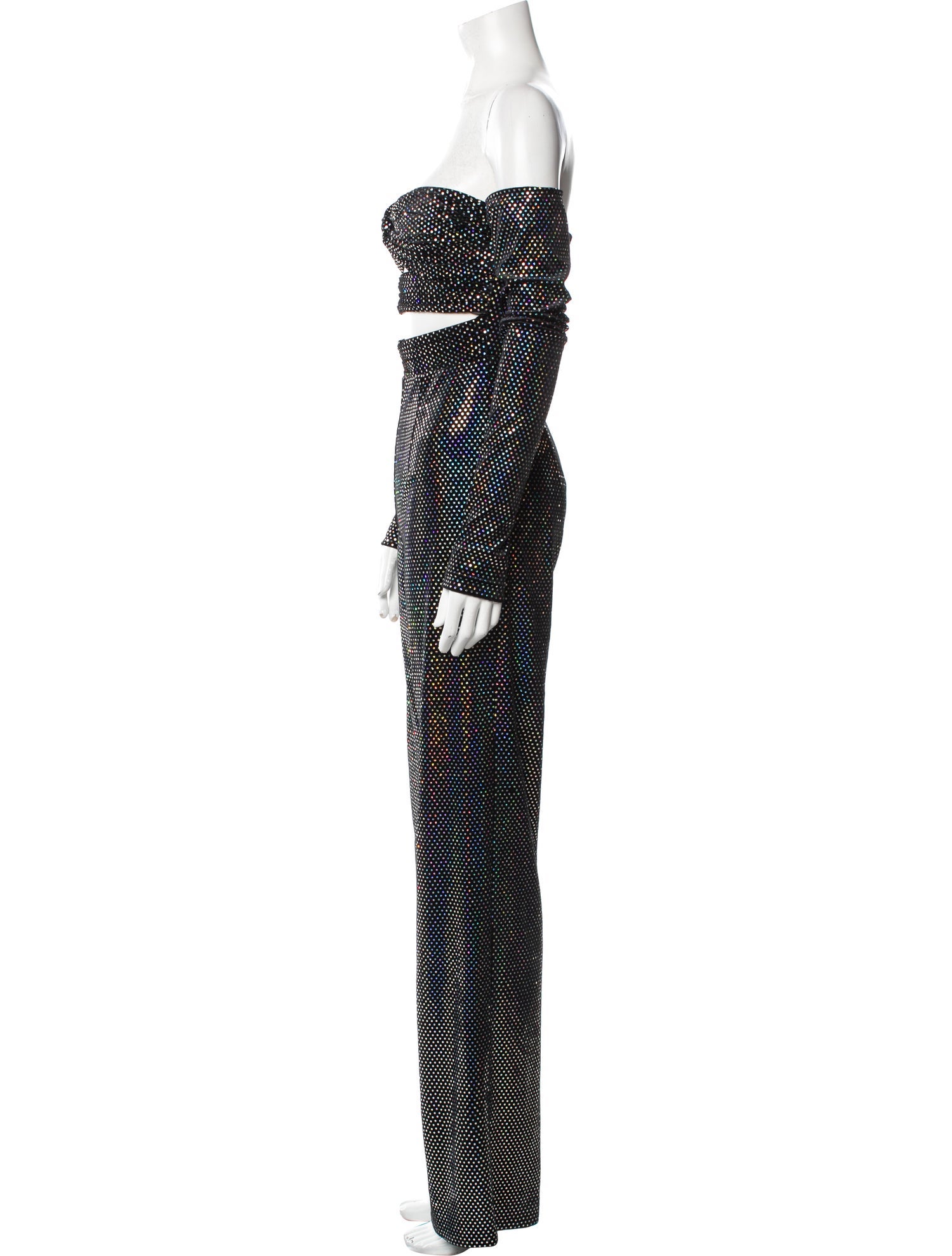 Bronx & Banco Polka Dot Print Off-The-Shoulder Jumpsuit