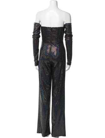 Bronx & Banco Polka Dot Print Off-The-Shoulder Jumpsuit