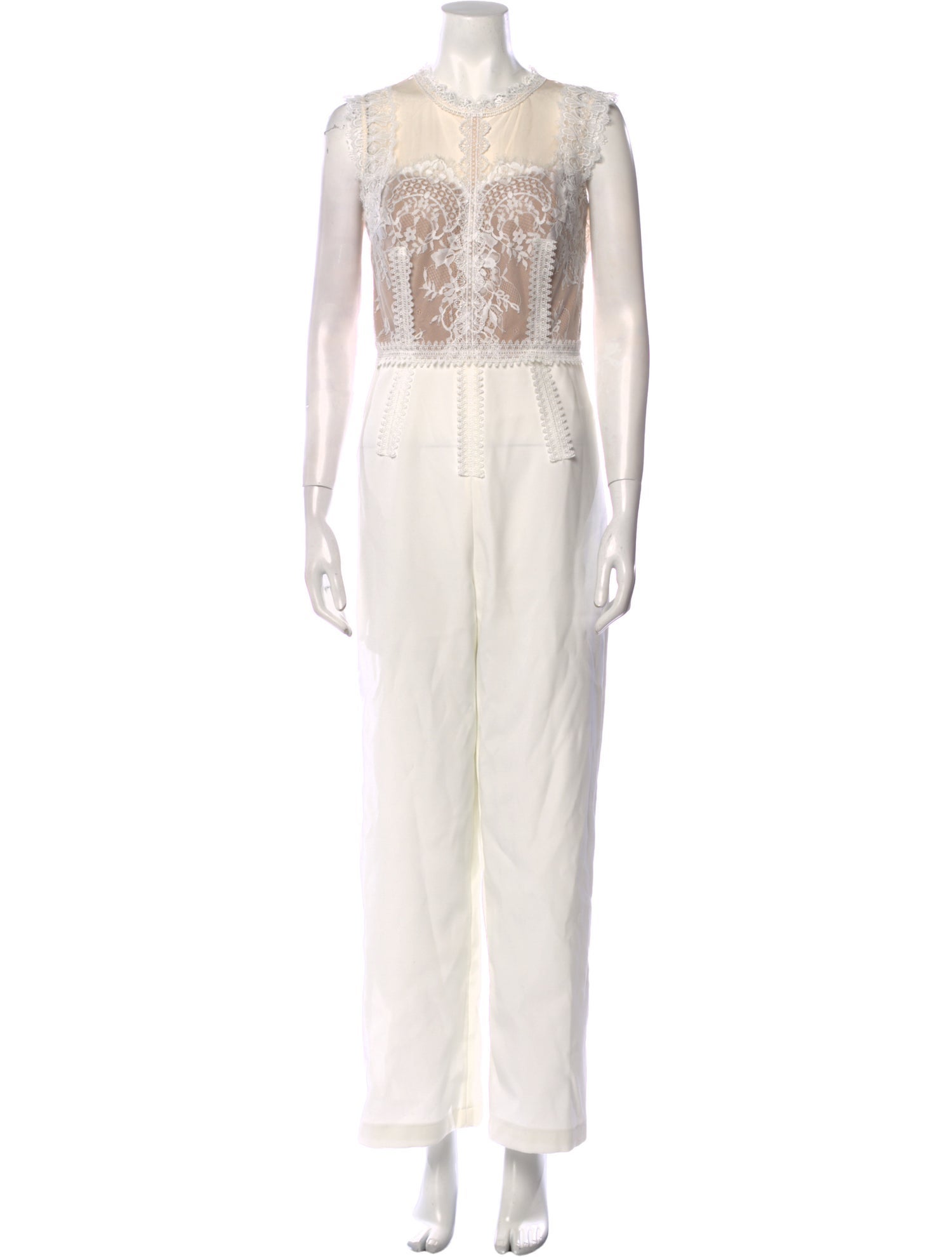 Bronx & Banco Lace Pattern Crew Neck Jumpsuit