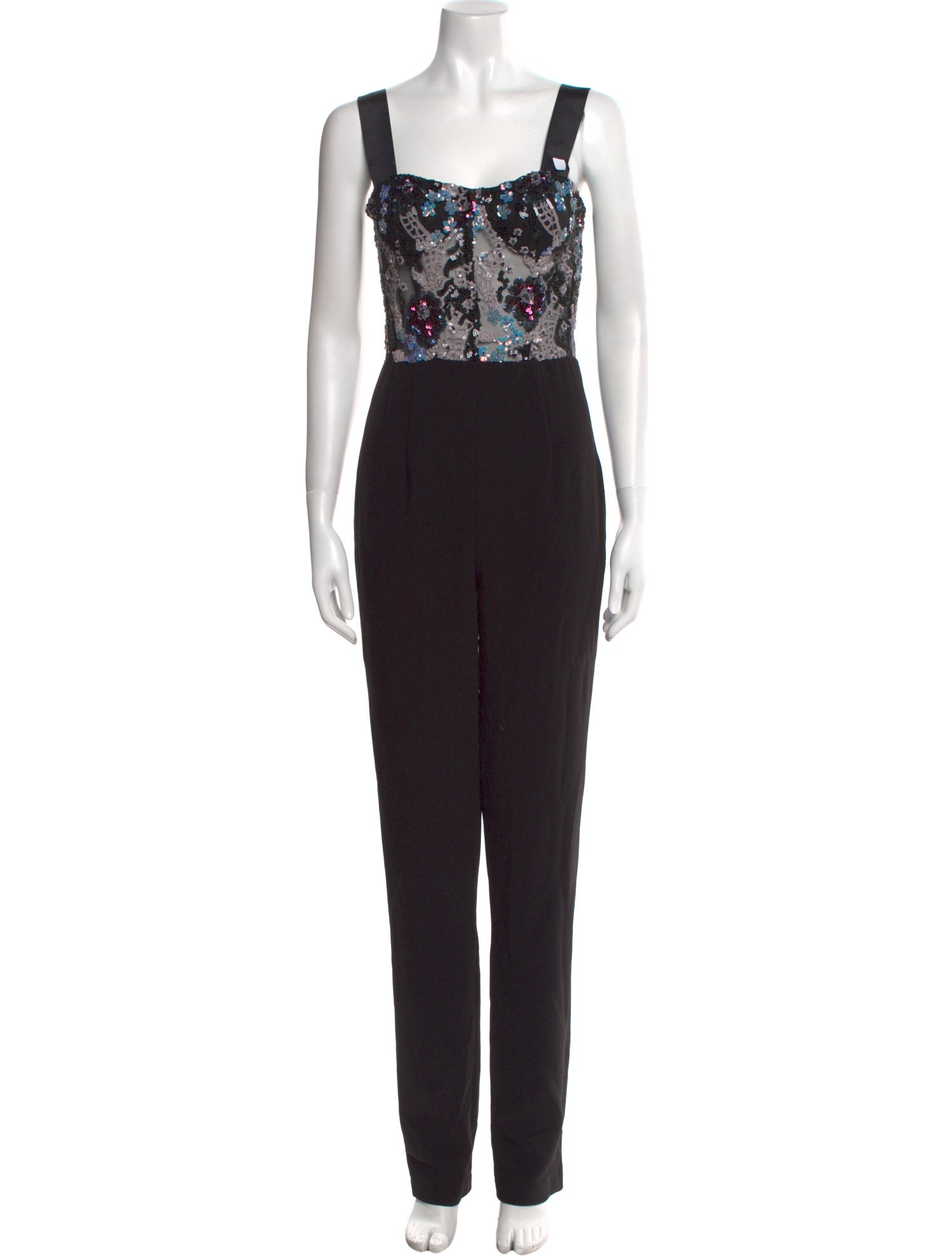 Bronx & Banco Lace Pattern Square Neckline Jumpsuit