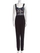 Bronx & Banco Lace Pattern Square Neckline Jumpsuit