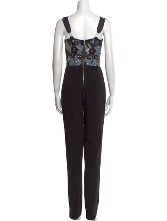 Bronx & Banco Lace Pattern Square Neckline Jumpsuit