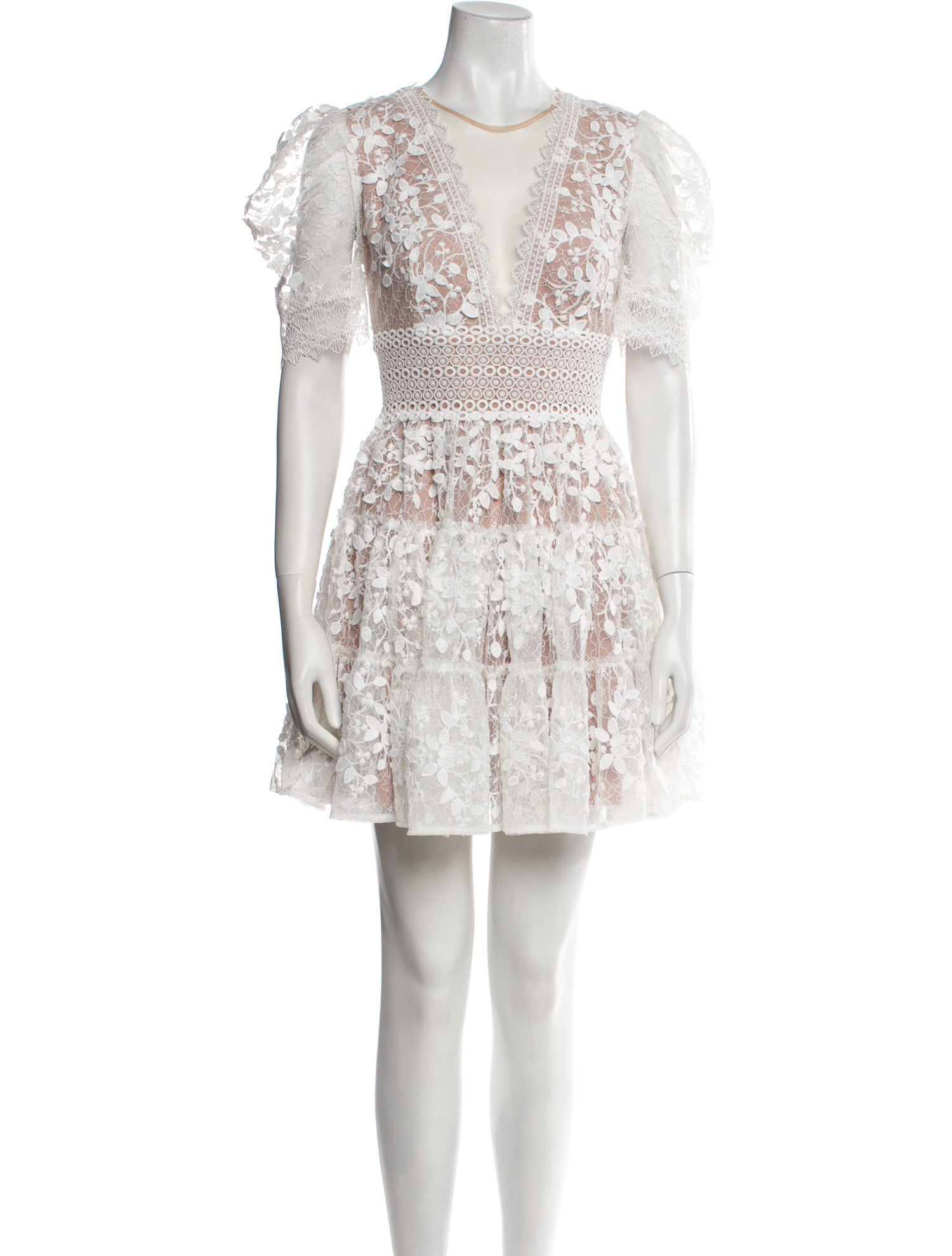 Needle & Thread Printed Mini Dress - Neutrals Dresses