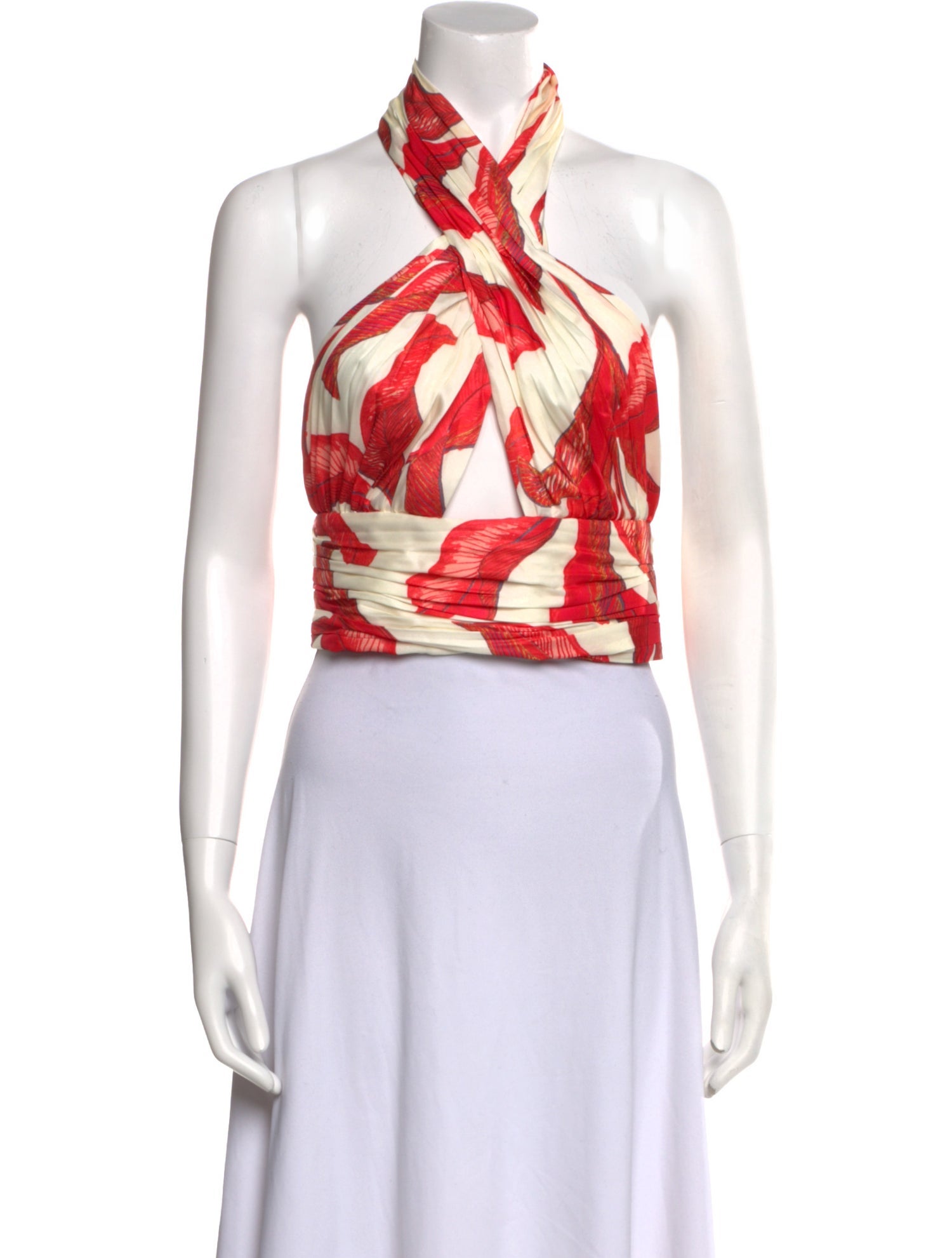 Bronx & Banco Floral Print Halterneck Crop Top