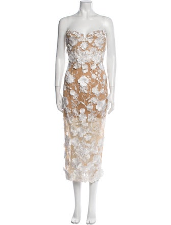 Bronx & Banco Lace Pattern Midi Length Dress