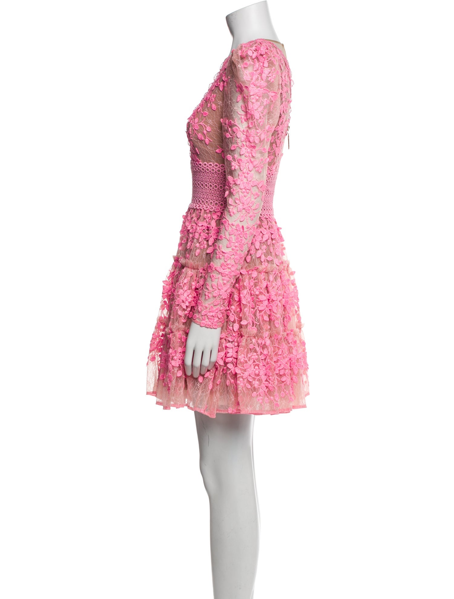 Bronx & Banco Lace Pattern Mini Dress