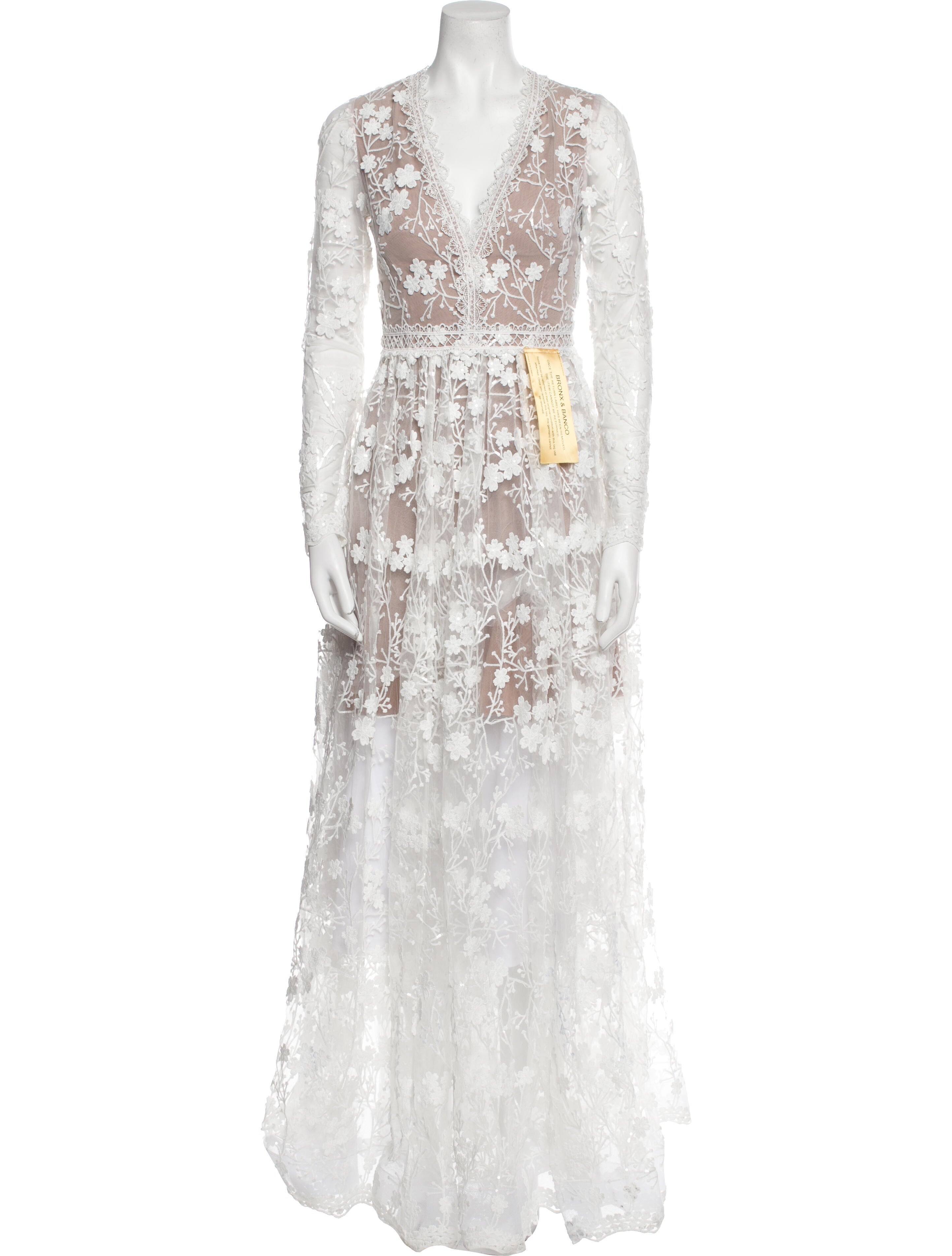 Bronx & Banco Lace Pattern Long Dress