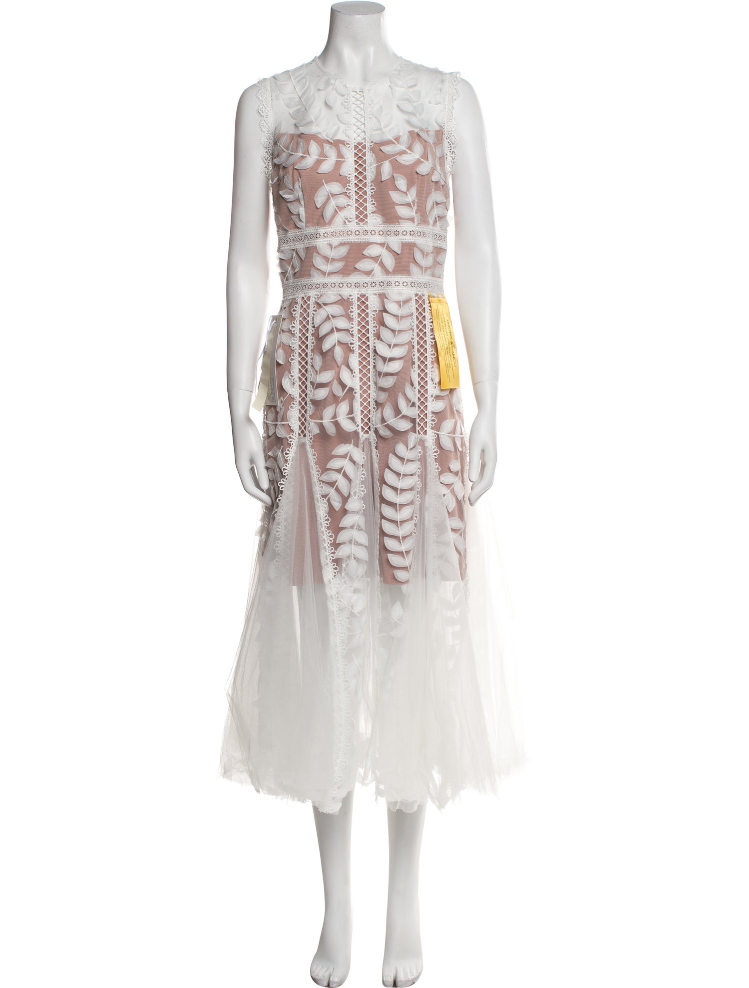 Bronx & Banco Lace Pattern Midi Length Dress w/ Tags