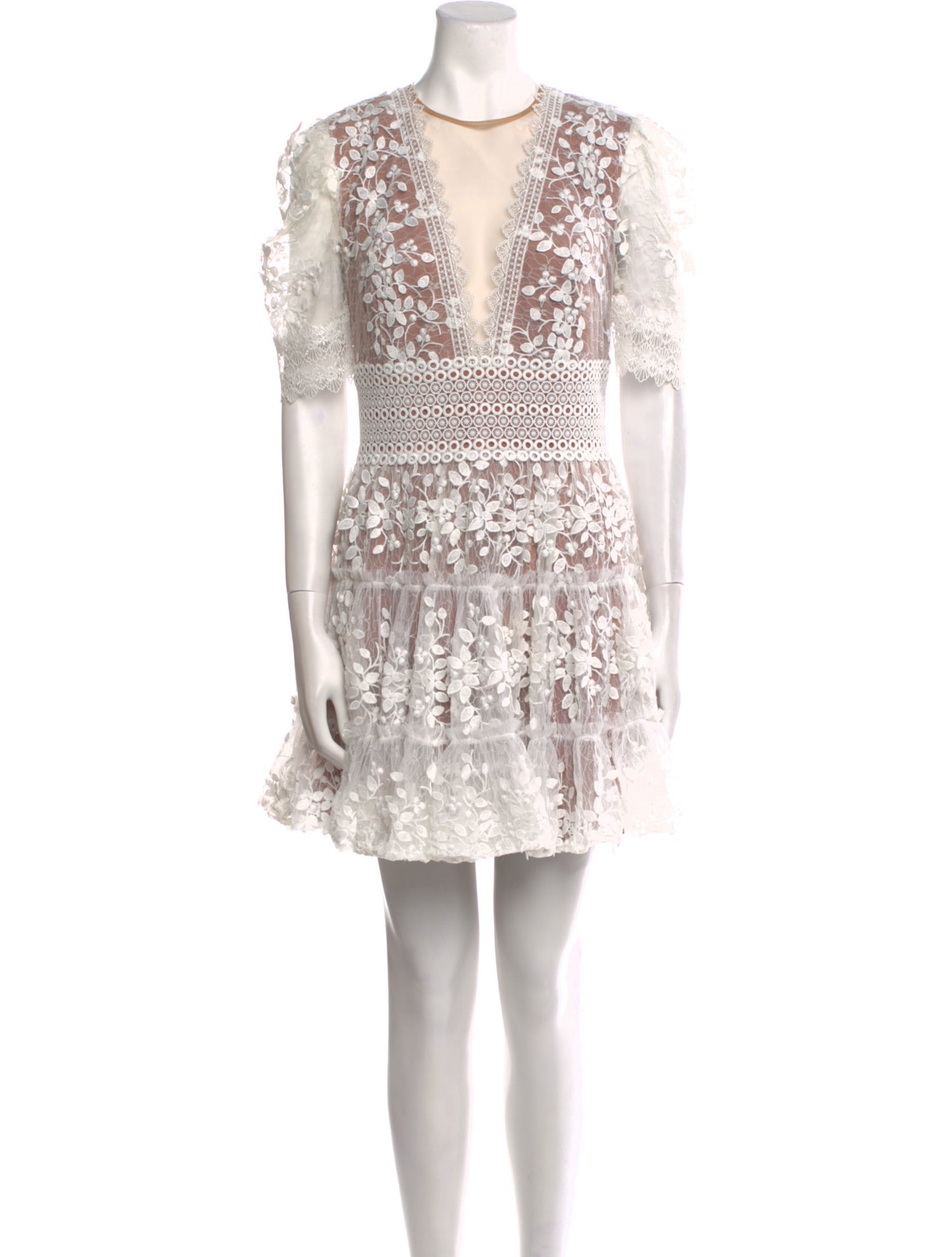 Bronx & Banco Lace Pattern Mini Dress