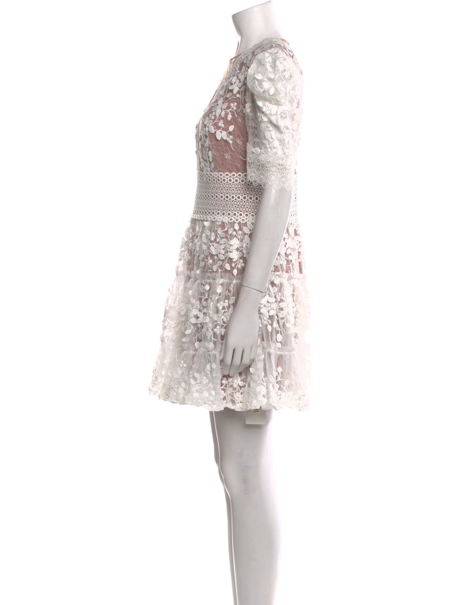 Bronx & Banco Lace Pattern Mini Dress