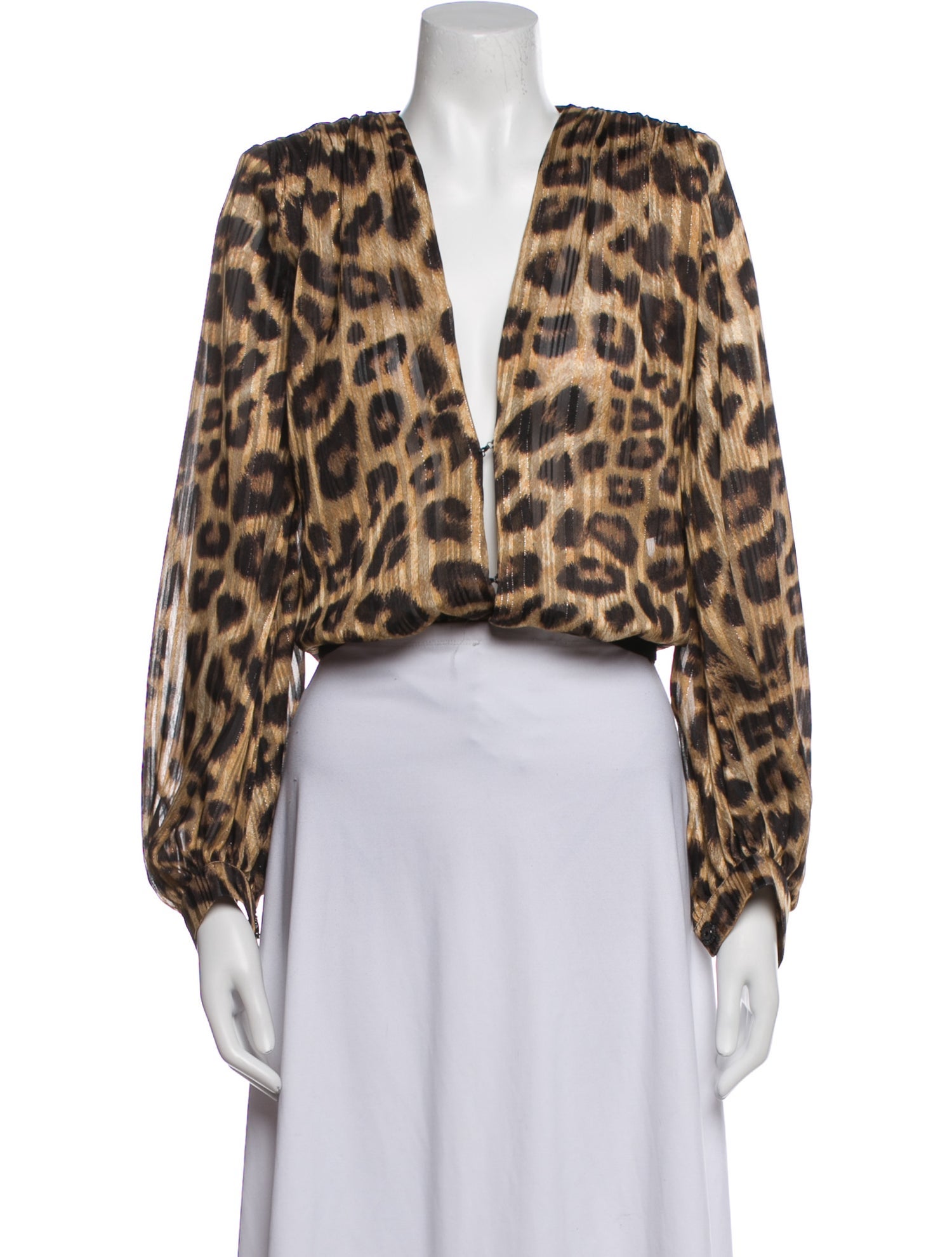 Bronx & Banco Animal Print Plunge Neckline Bodysuit w/ Tags