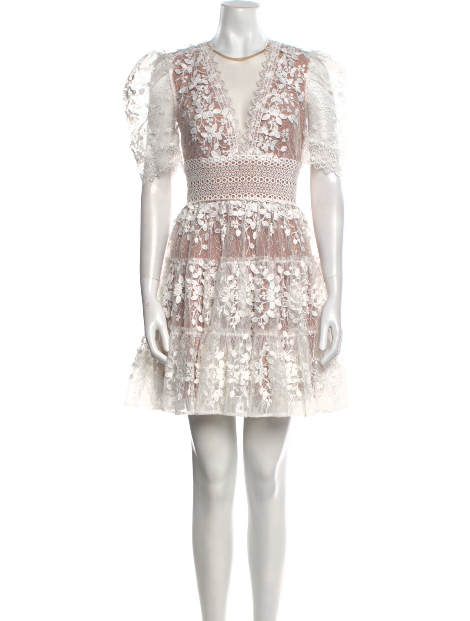 Bronx & Banco Lace Pattern Mini Dress