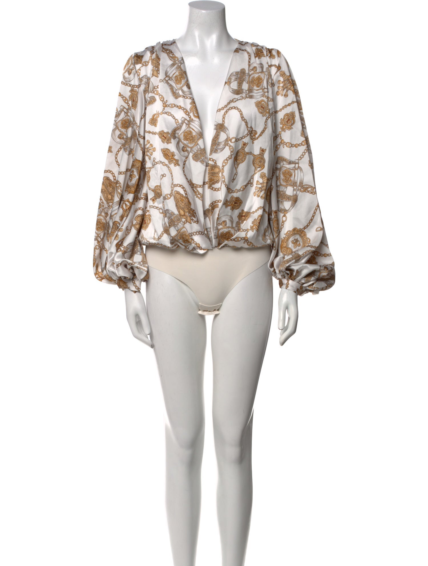 Bronx & Banco Floral Print V-Neck Bodysuit