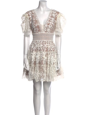 Bronx & Banco Lace Pattern Mini Dress