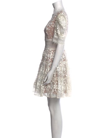 Bronx & Banco Lace Pattern Mini Dress