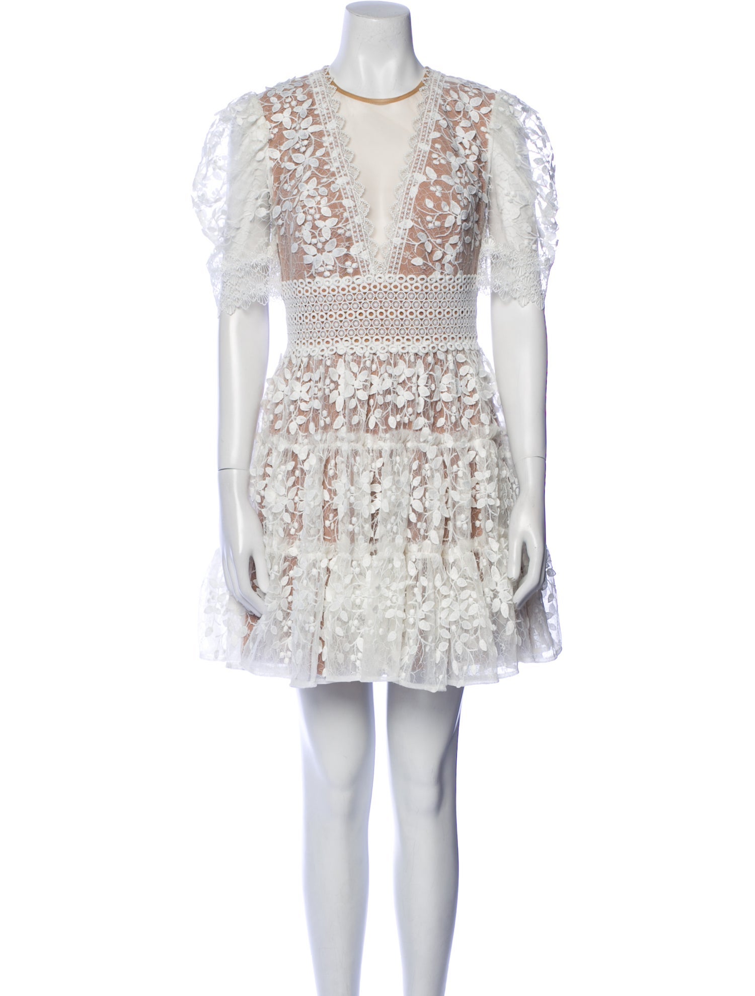 Bronx & Banco Lace Pattern Mini Dress