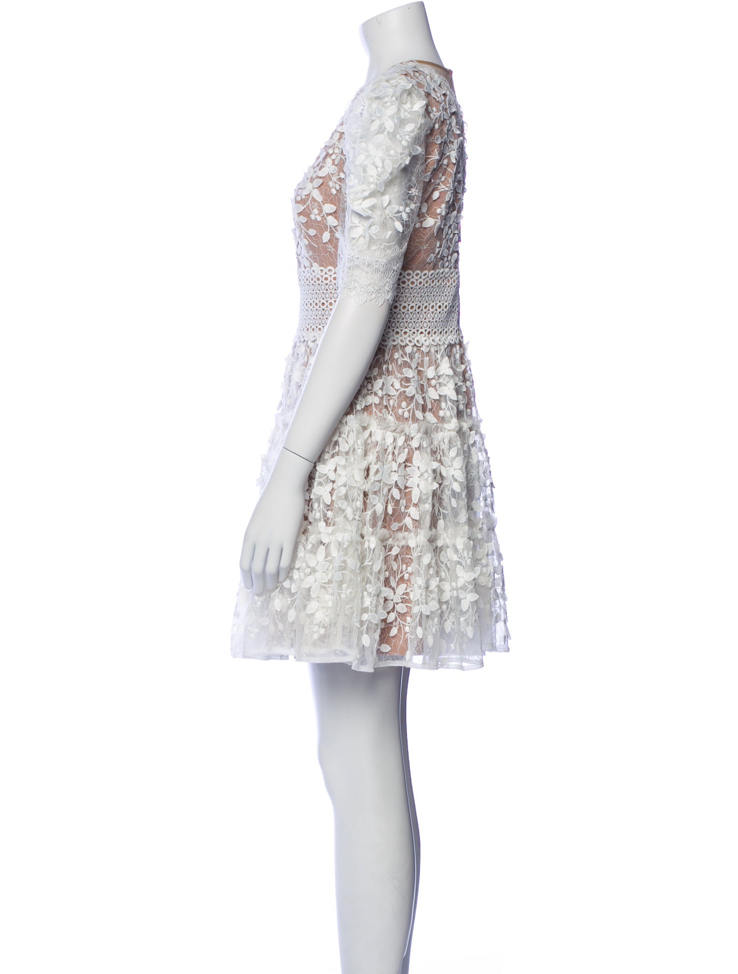 Bronx & Banco Lace Pattern Mini Dress