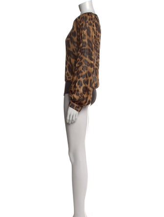 Bronx & Banco Animal Print V-Neck Bodysuit
