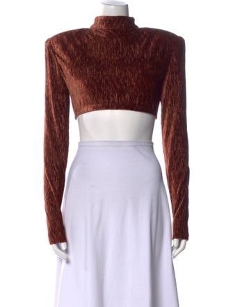 Bronx & Banco Silk Mock Neck Crop Top