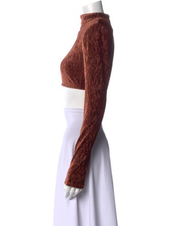 Bronx & Banco Silk Mock Neck Crop Top