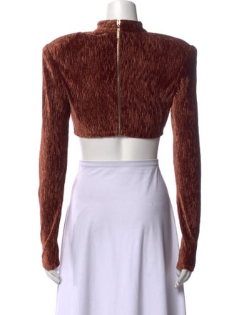 Bronx & Banco Silk Mock Neck Crop Top