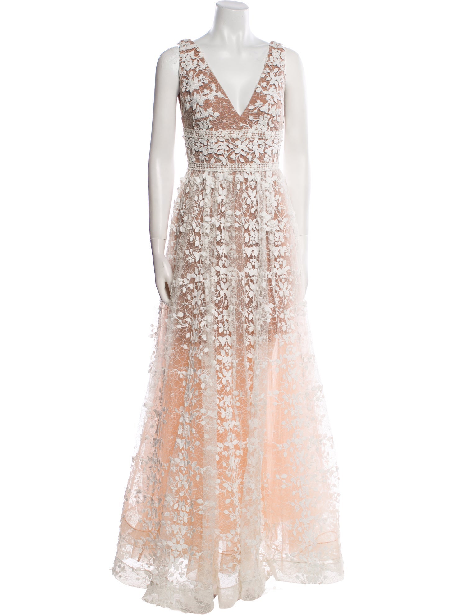 Bronx & Banco Lace Pattern Long Dress