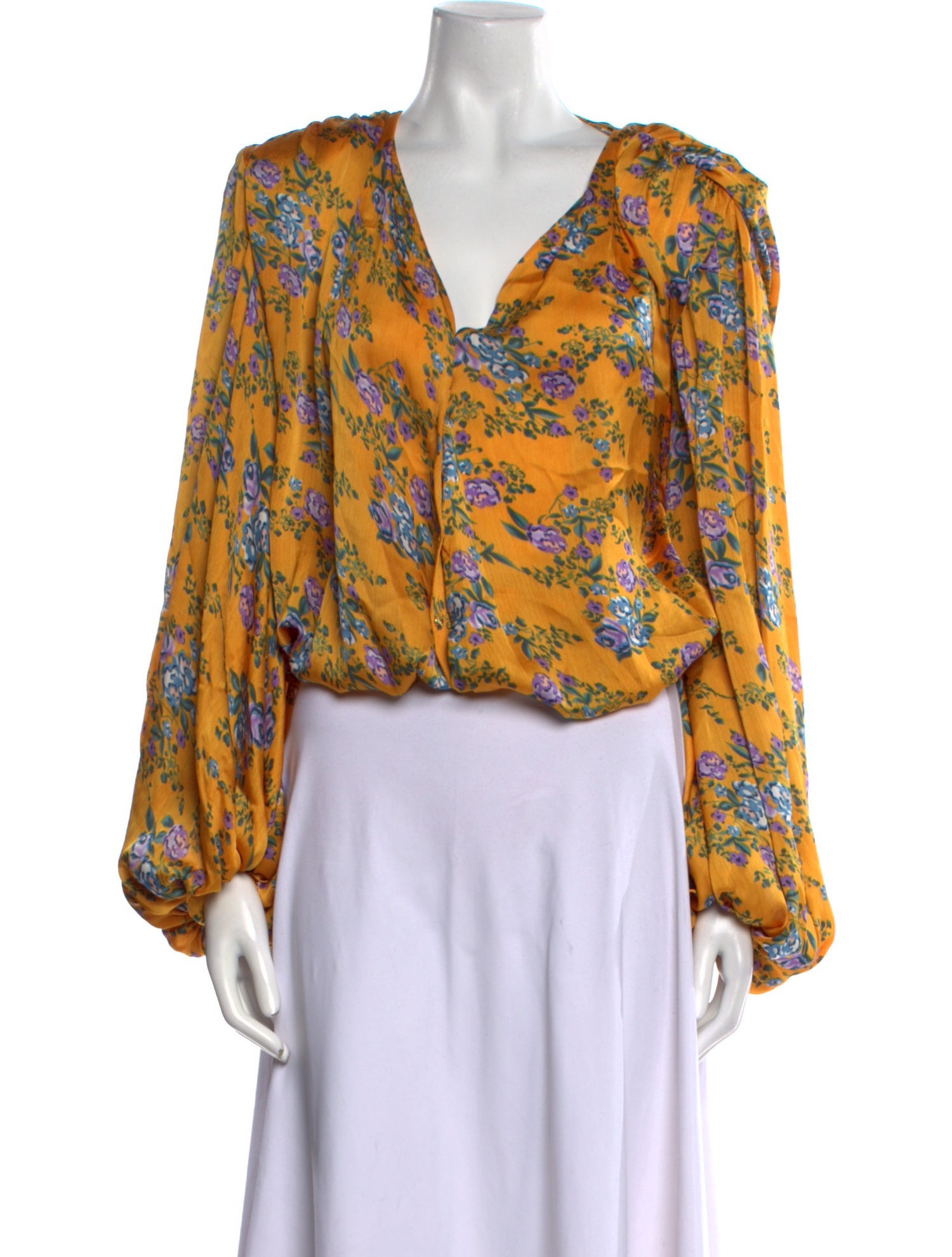 Bronx & Banco Floral Print V-Neck Blouse
