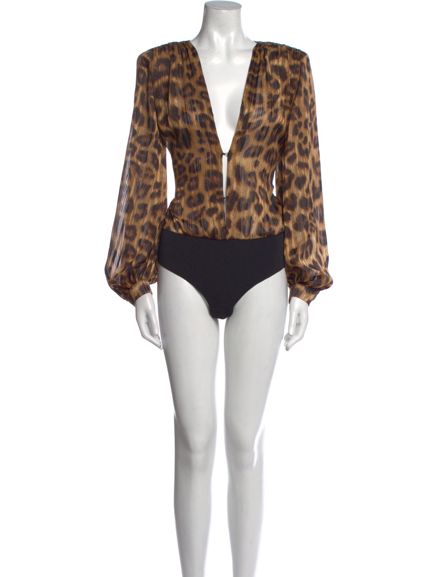 Bronx & Banco Animal Print V-Neck Bodysuit