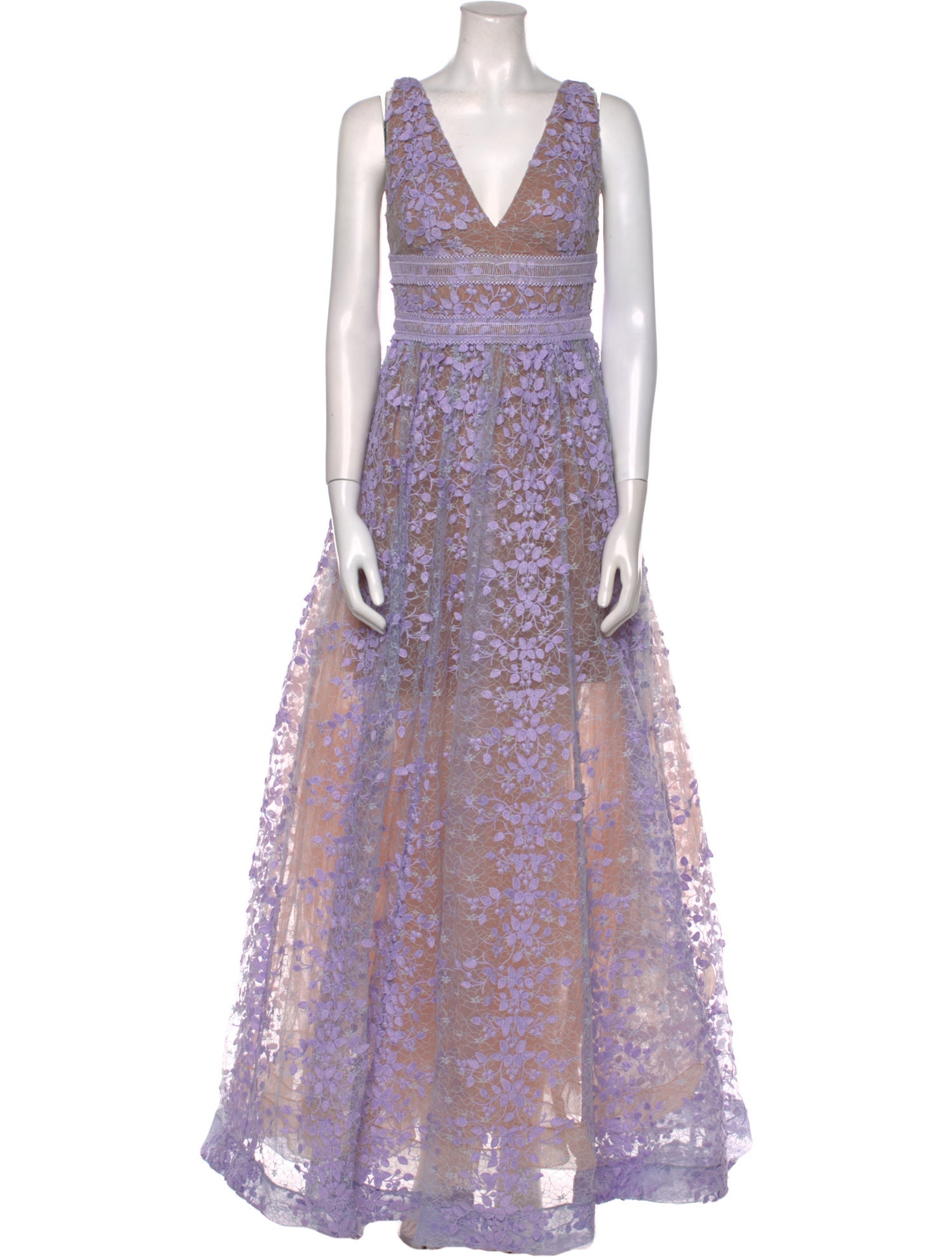 Bronx & Banco Lace Pattern Long Dress