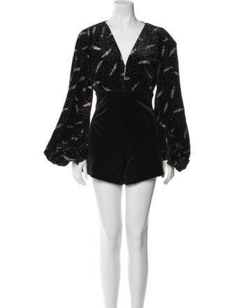 Bronx & Banco Printed V-Neck Romper