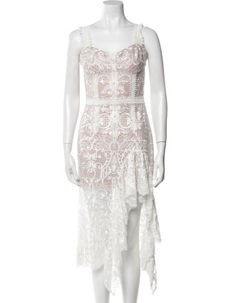 Bronx & Banco Lace Pattern Long Dress