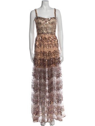 Bronx & Banco Lace Pattern Long Dress