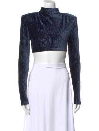 Bronx & Banco Mock Neck Long Sleeve Crop Top