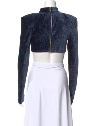 Bronx & Banco Mock Neck Long Sleeve Crop Top