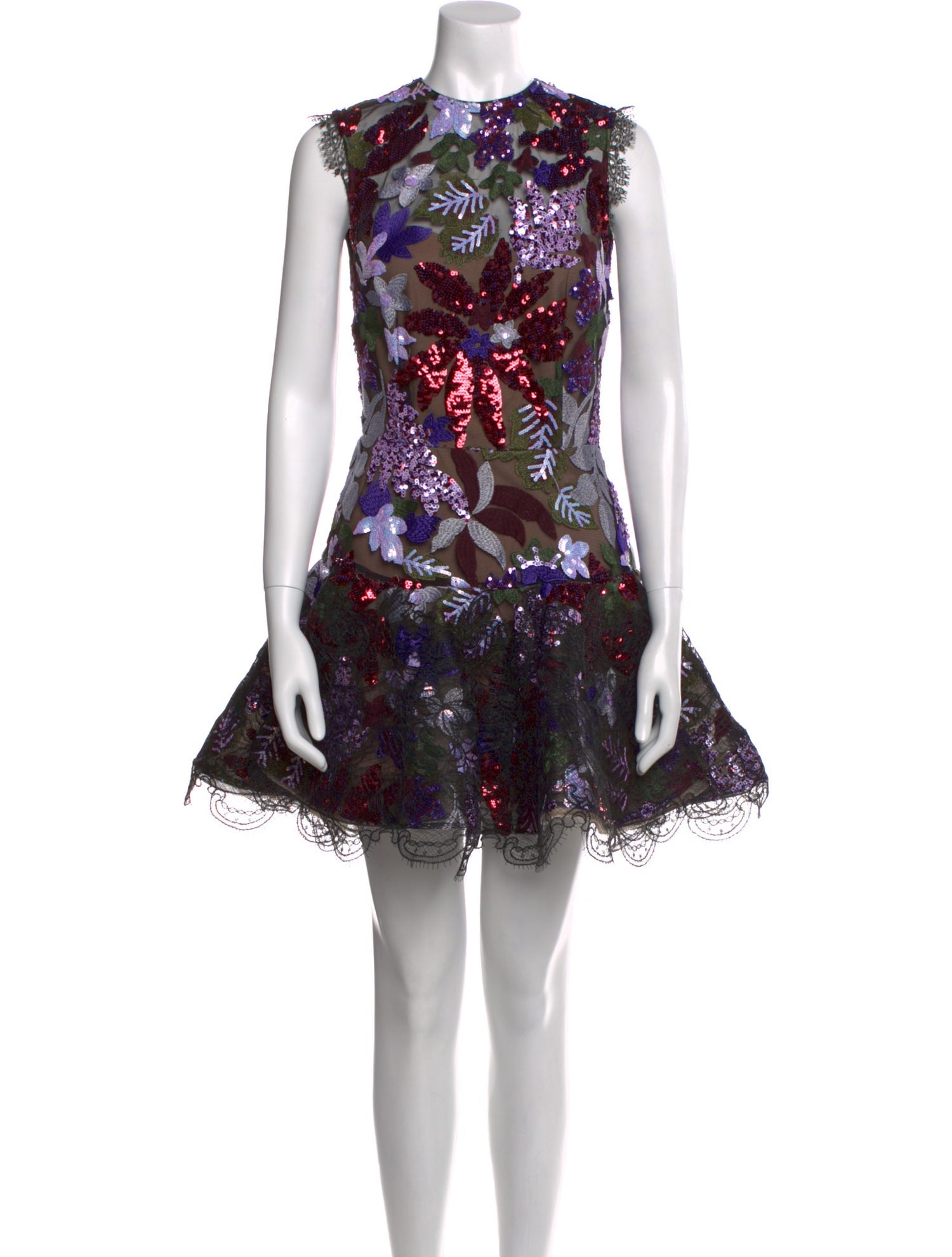 Bronx & Banco Lace Pattern Mini Dress