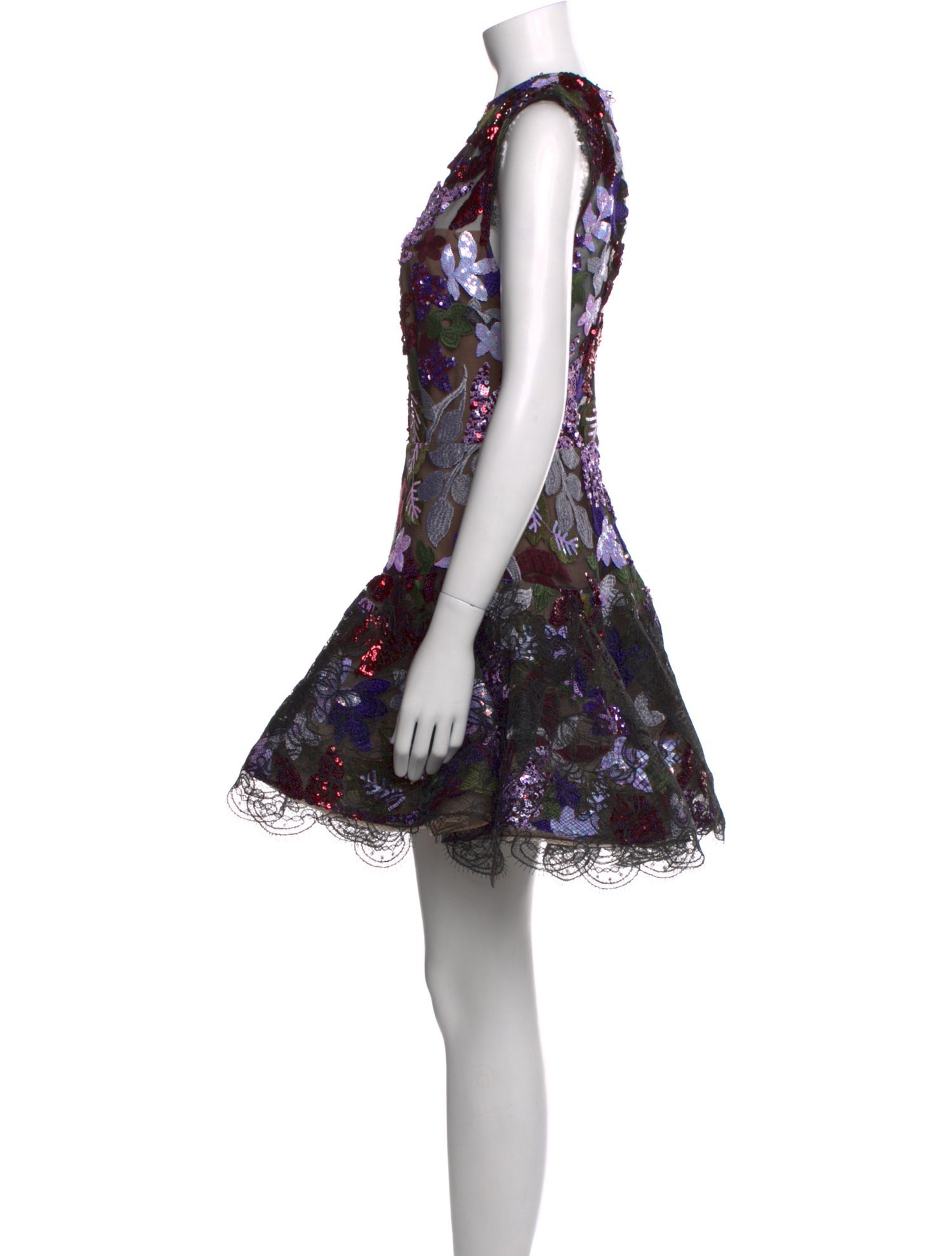 Bronx & Banco Lace Pattern Mini Dress