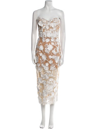 Bronx & Banco Lace Pattern Midi Length Dress