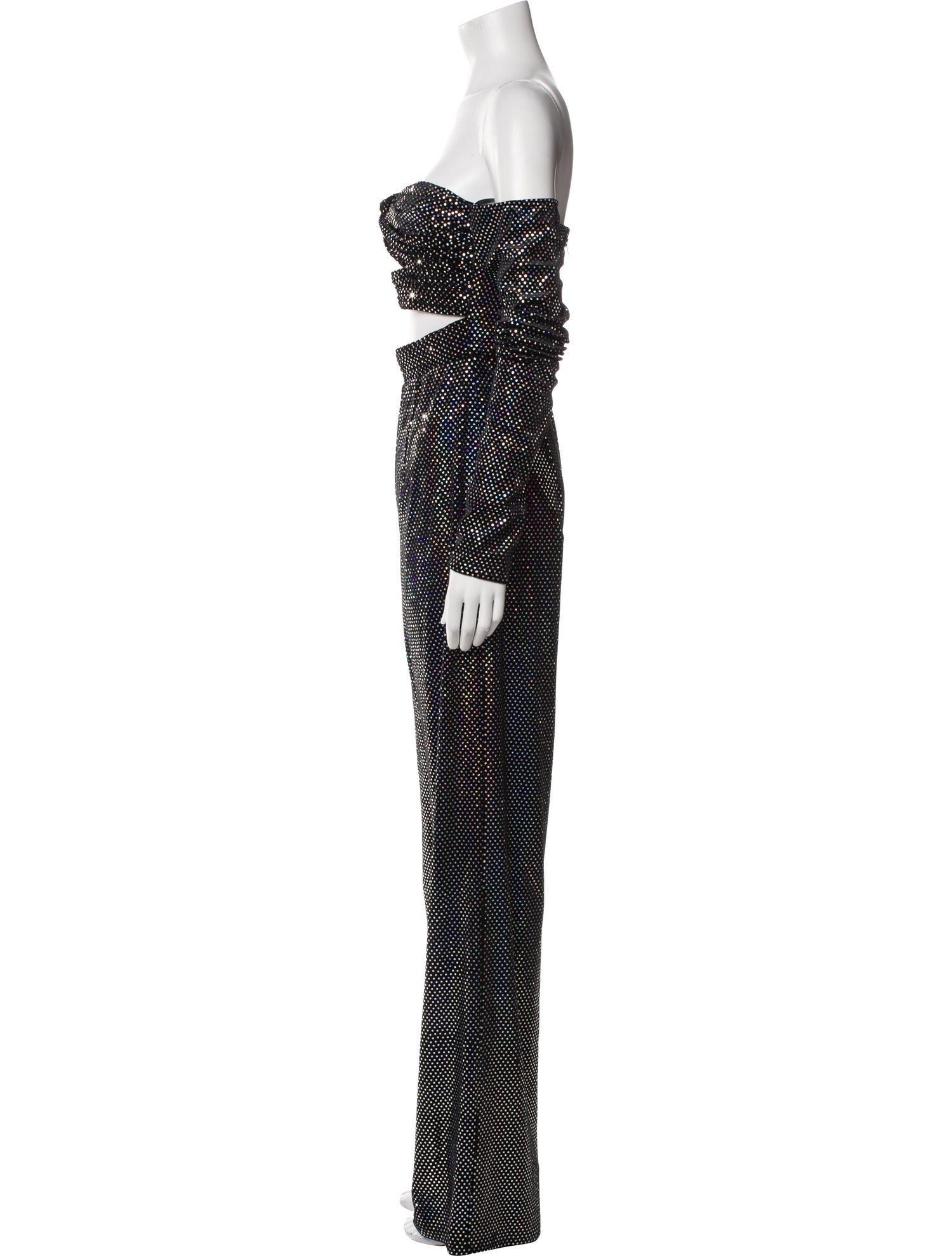 Bronx & Banco Polka Dot Print Off-The-Shoulder Jumpsuit