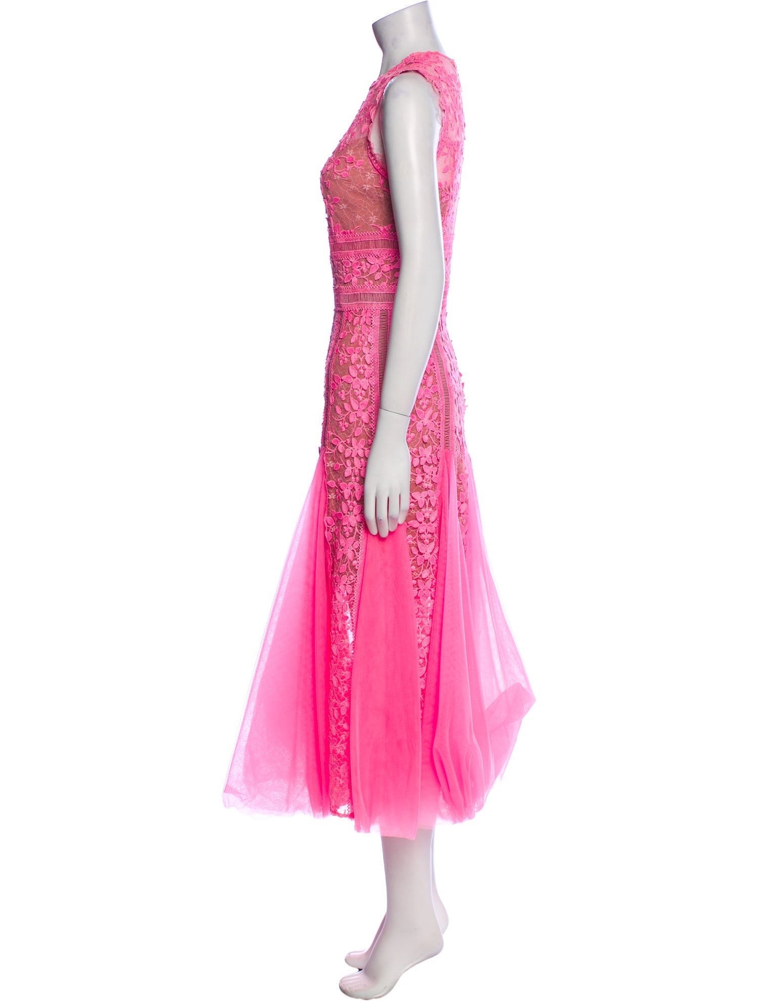 Bronx & Banco Lace Pattern Midi Length Dress