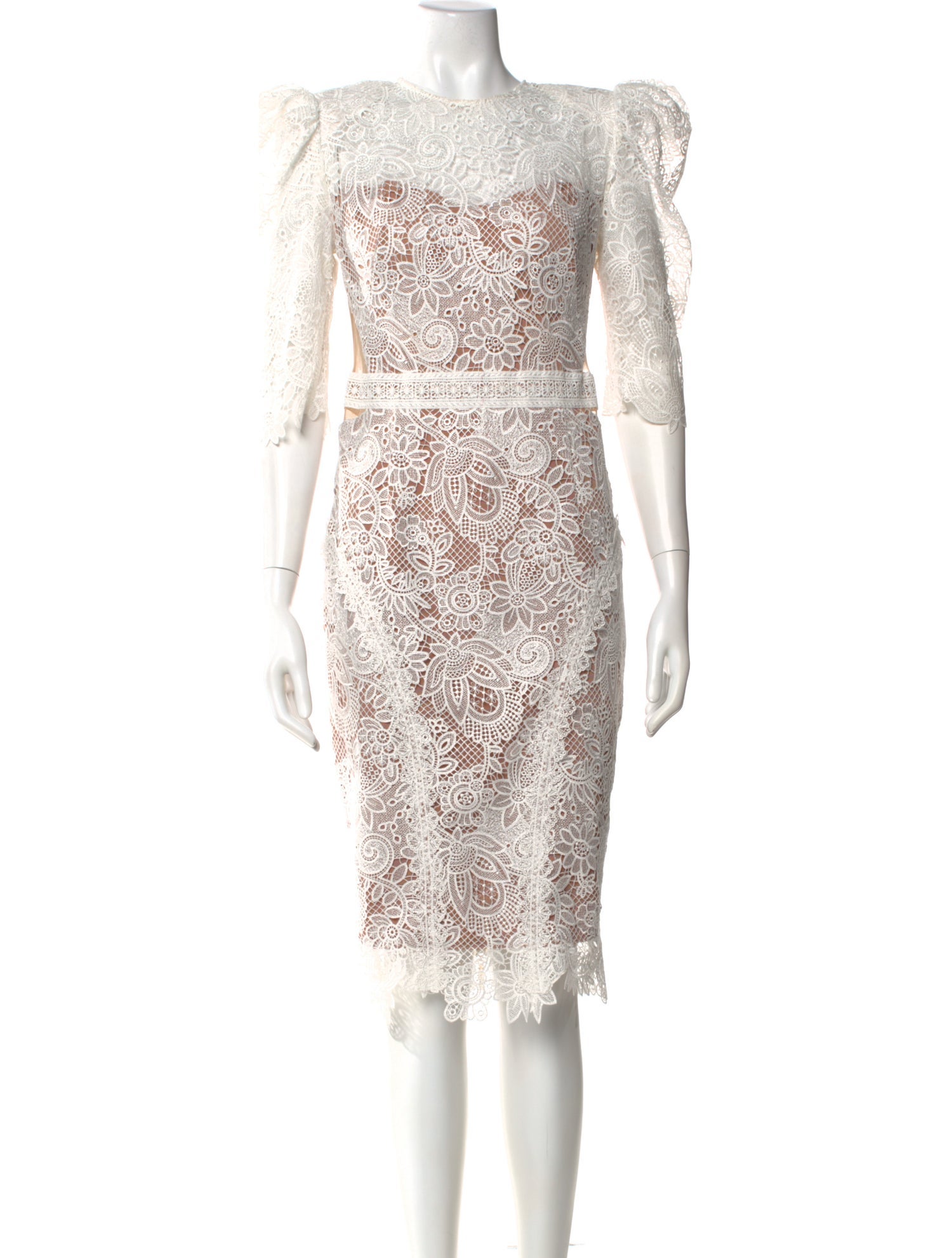 Bronx & Banco Lace Pattern Midi Length Dress