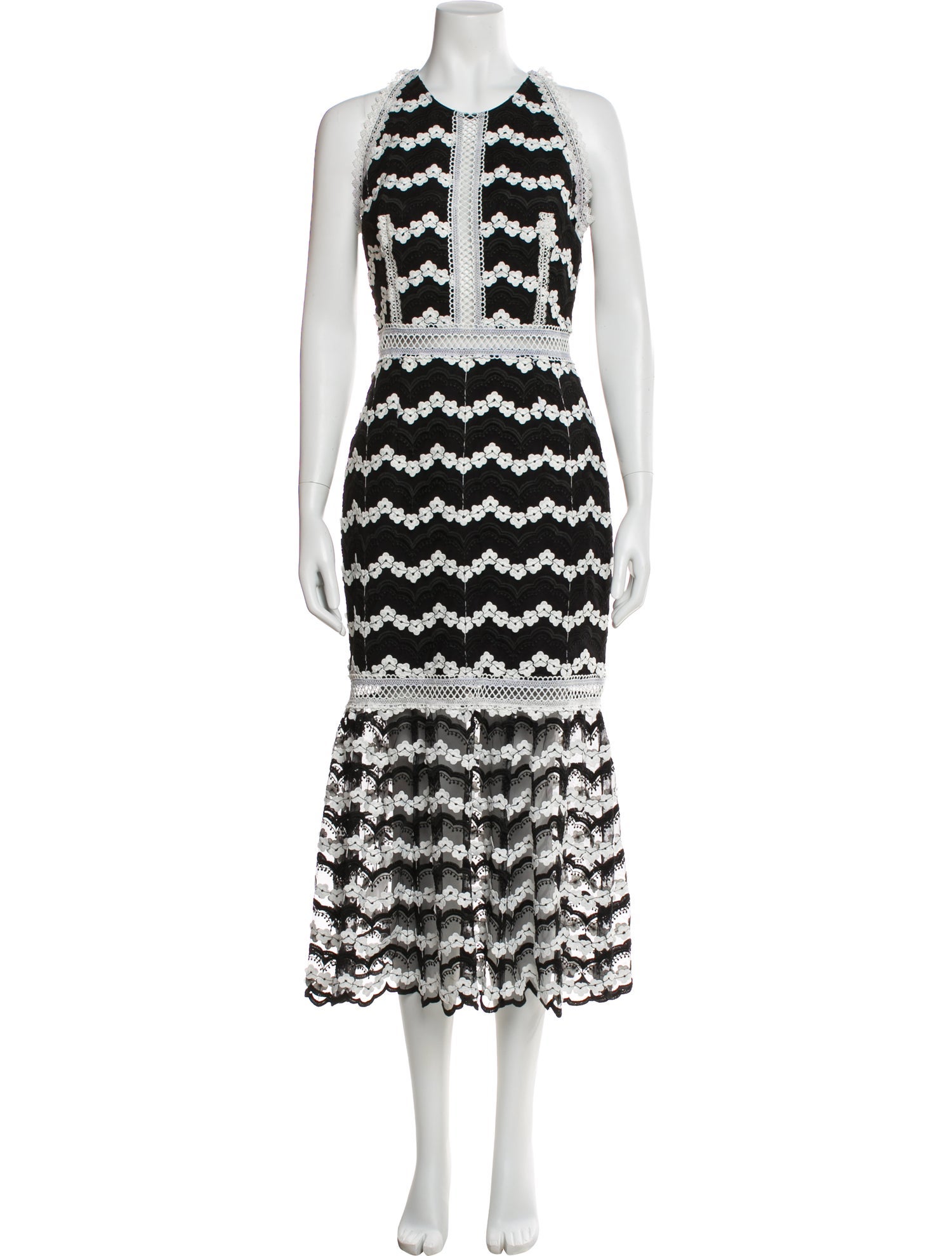 Bronx & Banco Lace Pattern Long Dress