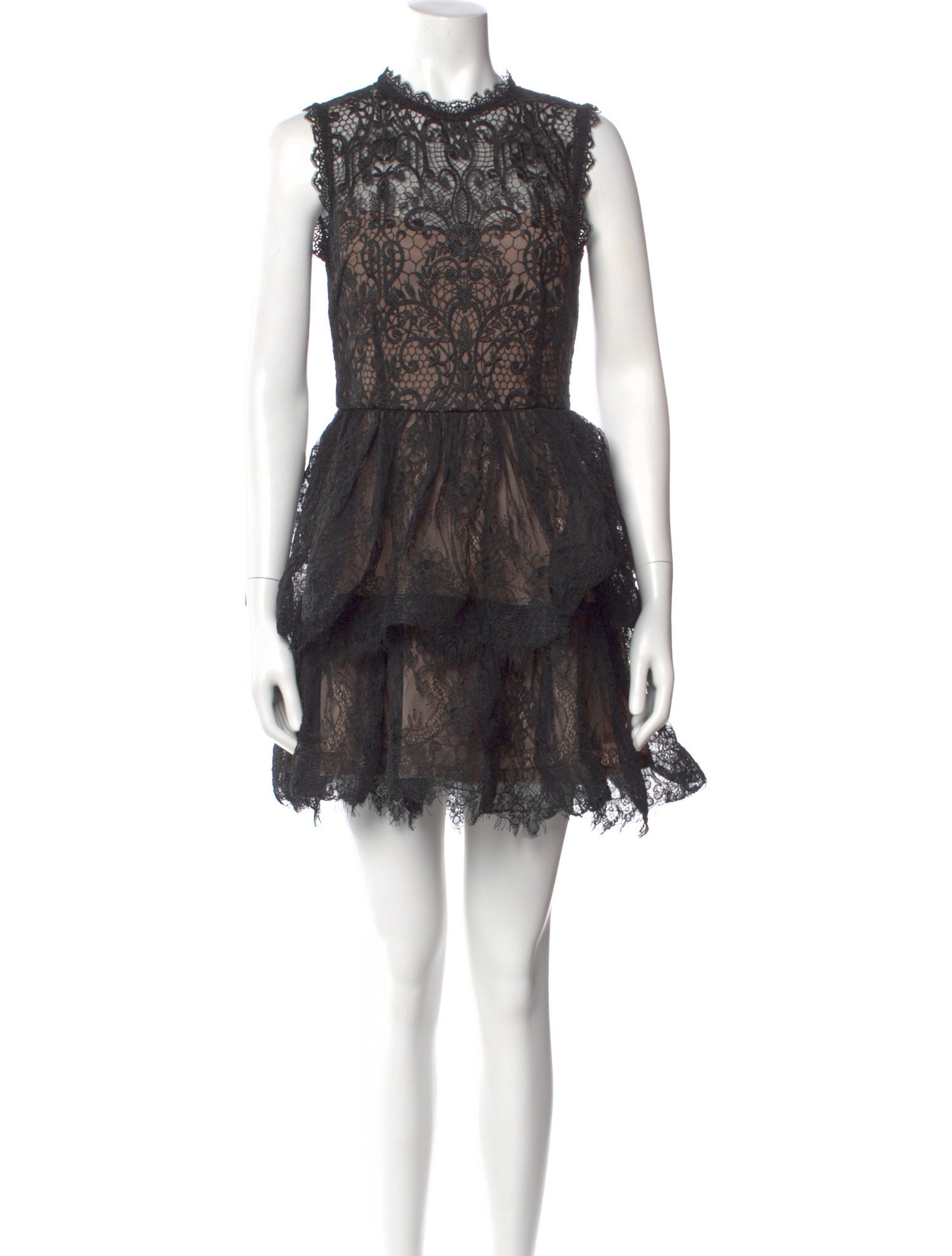 Bronx & Banco Lace Pattern Mini Dress