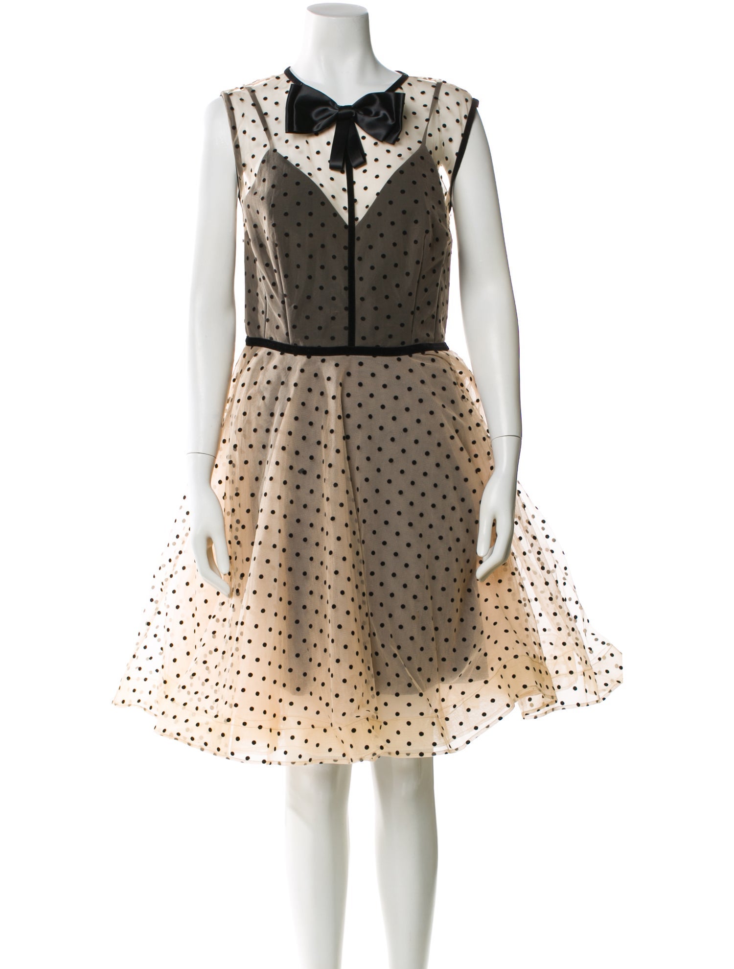 Bronx & Banco Polka Dot Print Knee-Length Dress