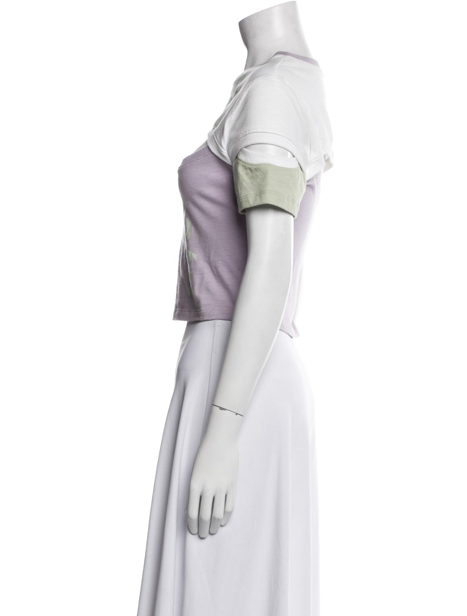 Barragán Bateau Neckline Short Sleeve Crop Top