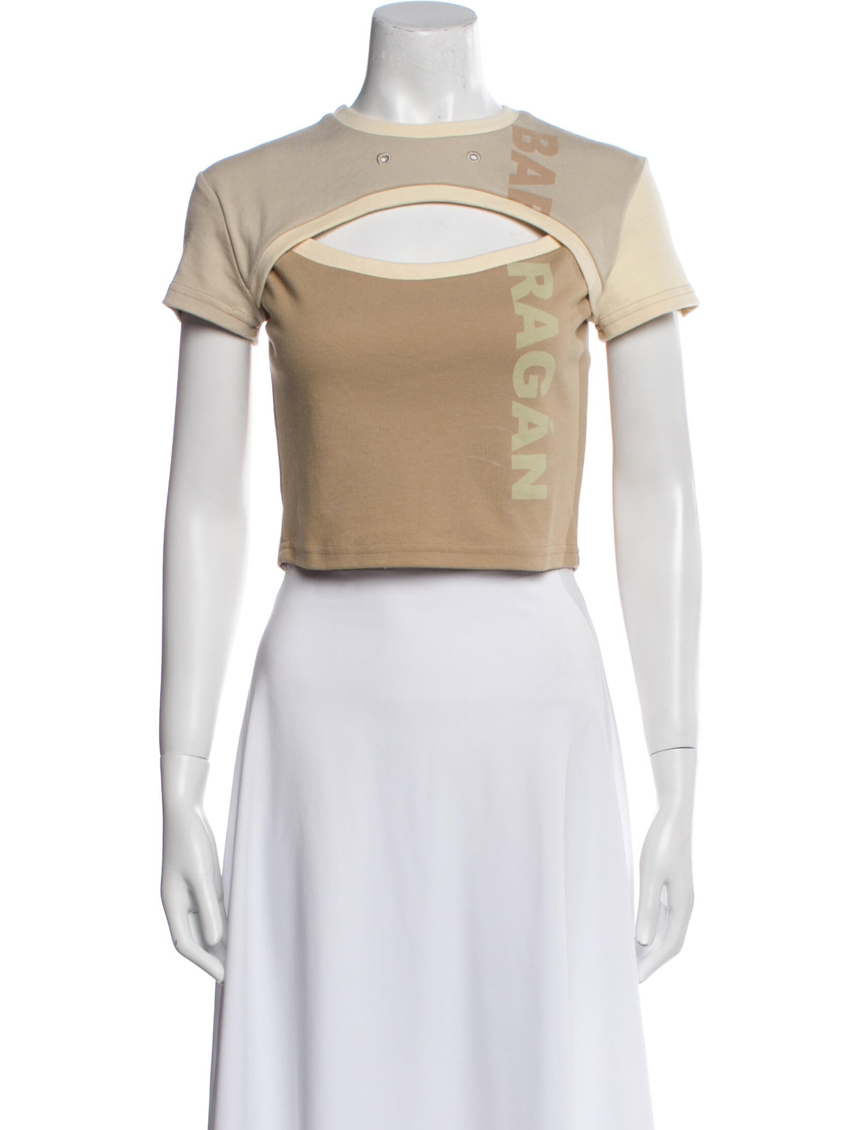 Barragán Graphic Print Mock Neck Crop Top